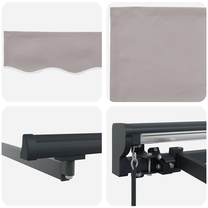 Manual Retractable Awning Light Grey 3 x 2 m