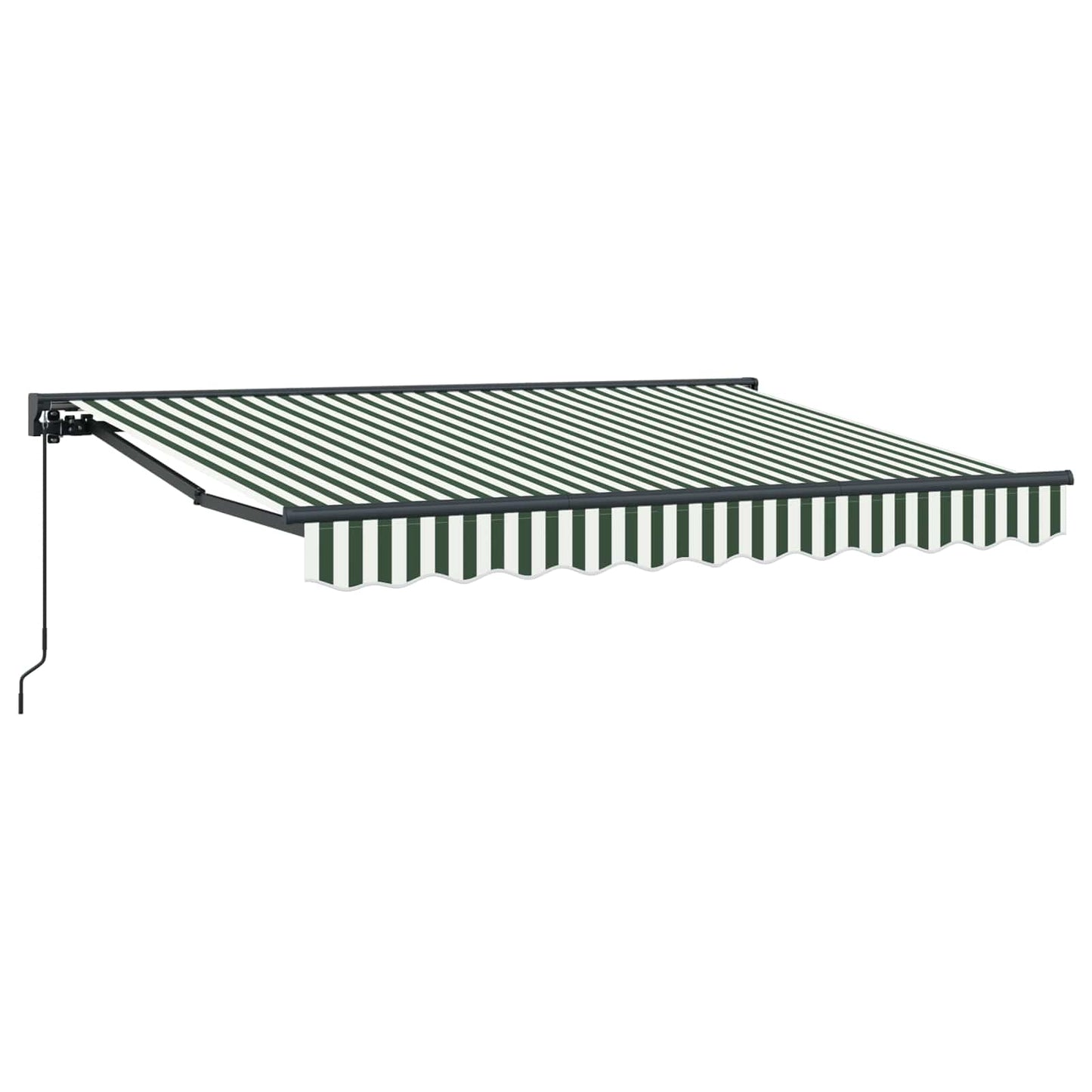 Manual Retractable Awning Green and White 3 x 2 m