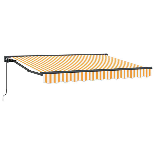 Manual Retractable Awning Yellow and White 3.5 x 2 m