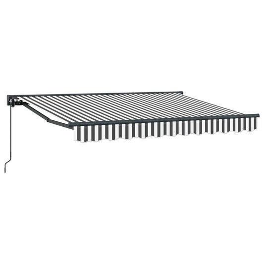Manual Retractable Awning Anthracite and White 3.5 x 2 m