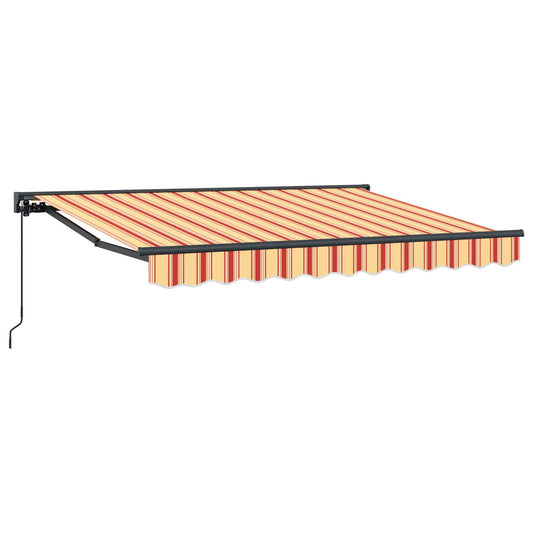 Manual Retractable Awning Yellow, Orange and White 3.5 x 2 m