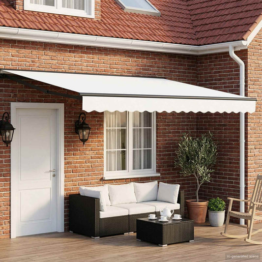 Manual Retractable Awning White 4 x 3.5 m