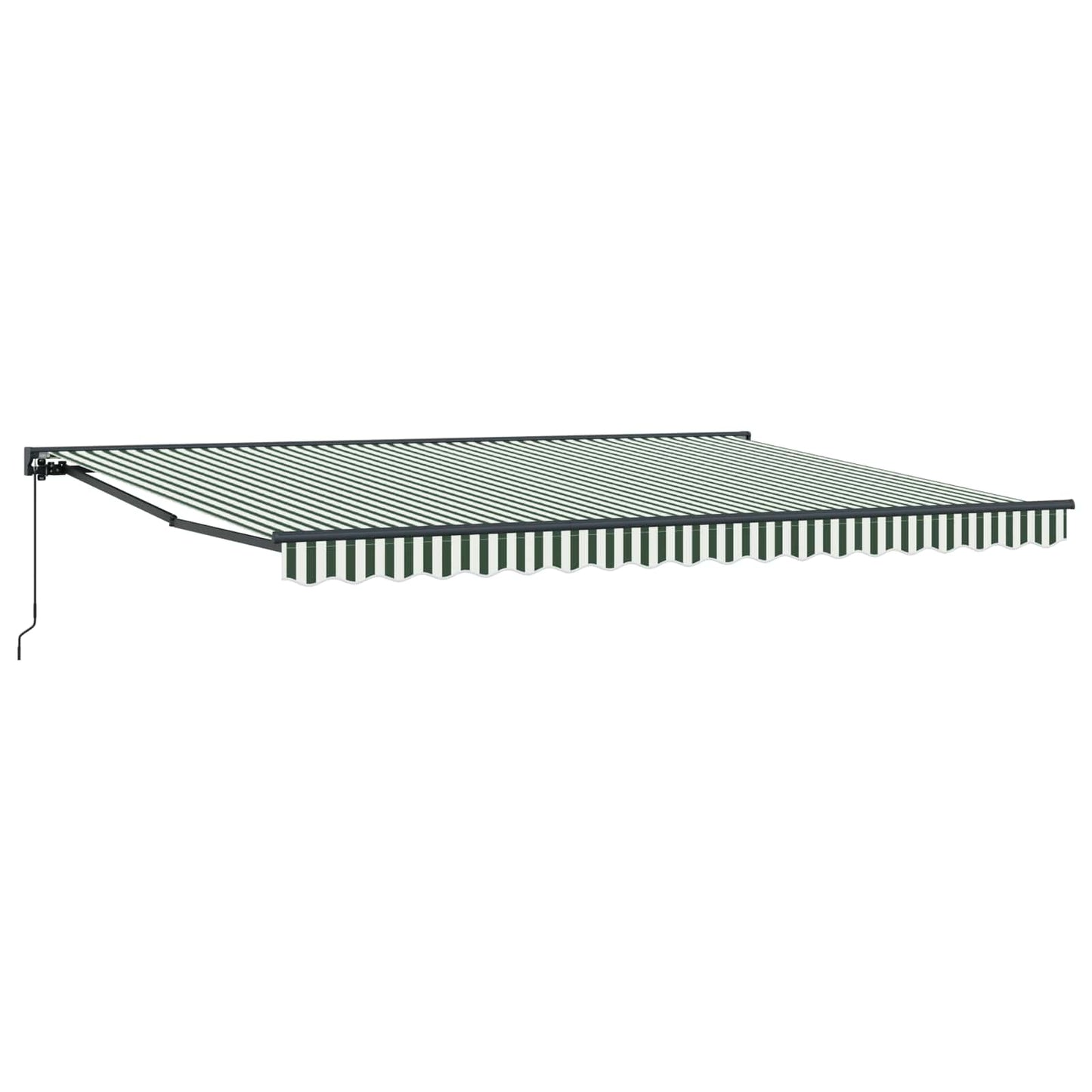 Manual Retractable Awning Green and White 4 x 3.5 m