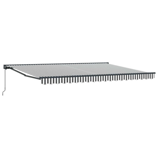 Manual Retractable Awning Anthracite and White 4.5 x 3.5 m