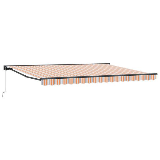 Manual Retractable Awning Orange, Grey, Blue and White