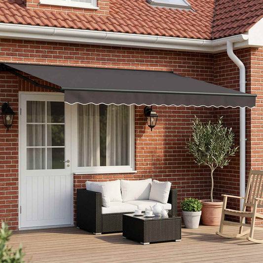 Manual Retractable Awning Anthracite 5 x 3.5 m