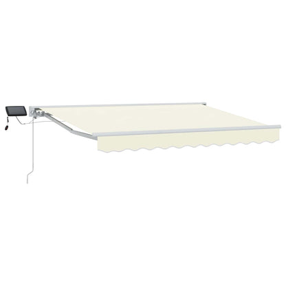 Manual Awning Frame with LEDs Cream and White 2.5 x 2 m