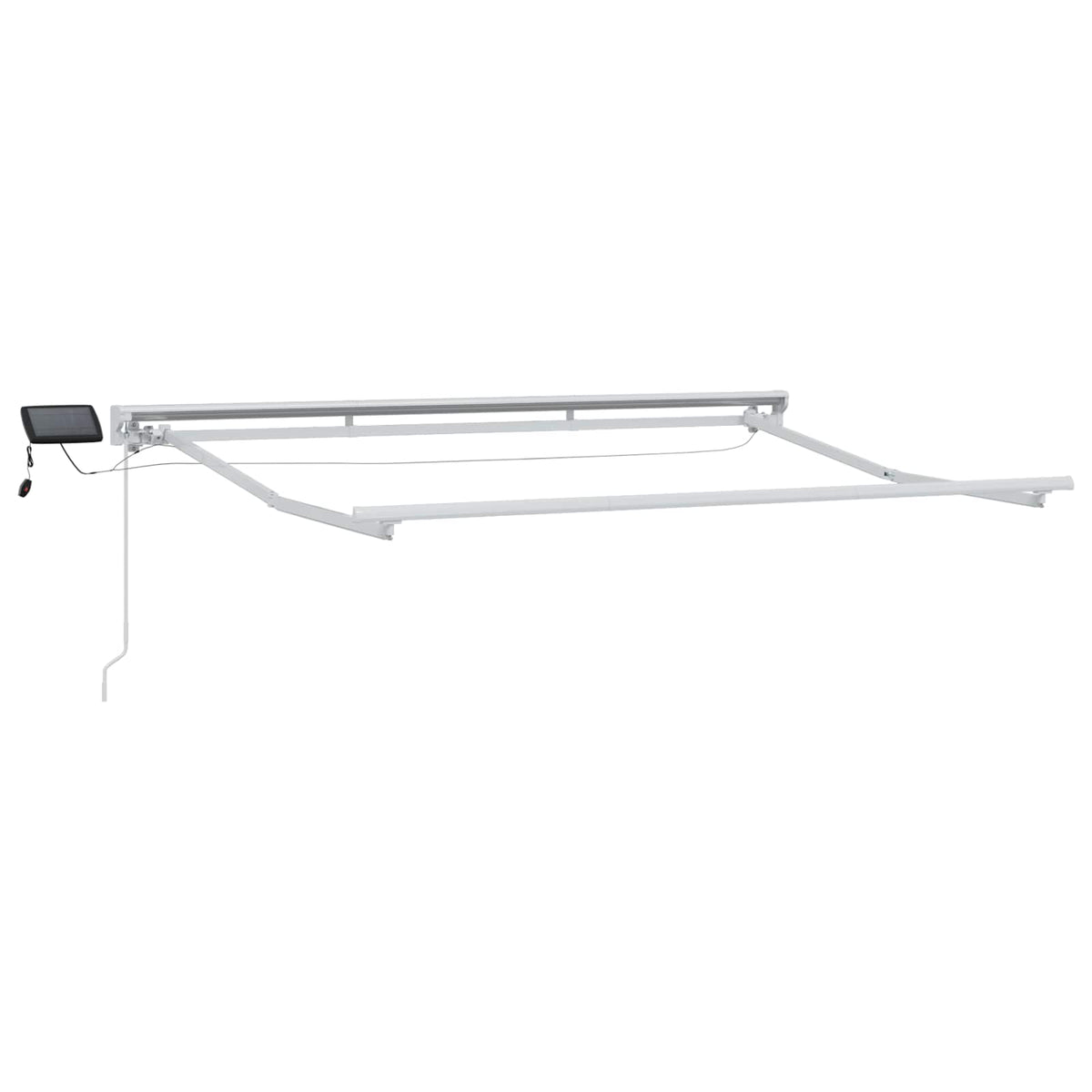 Manual Awning Frame with LEDs Burgundy and White 2.5 x 2 m
