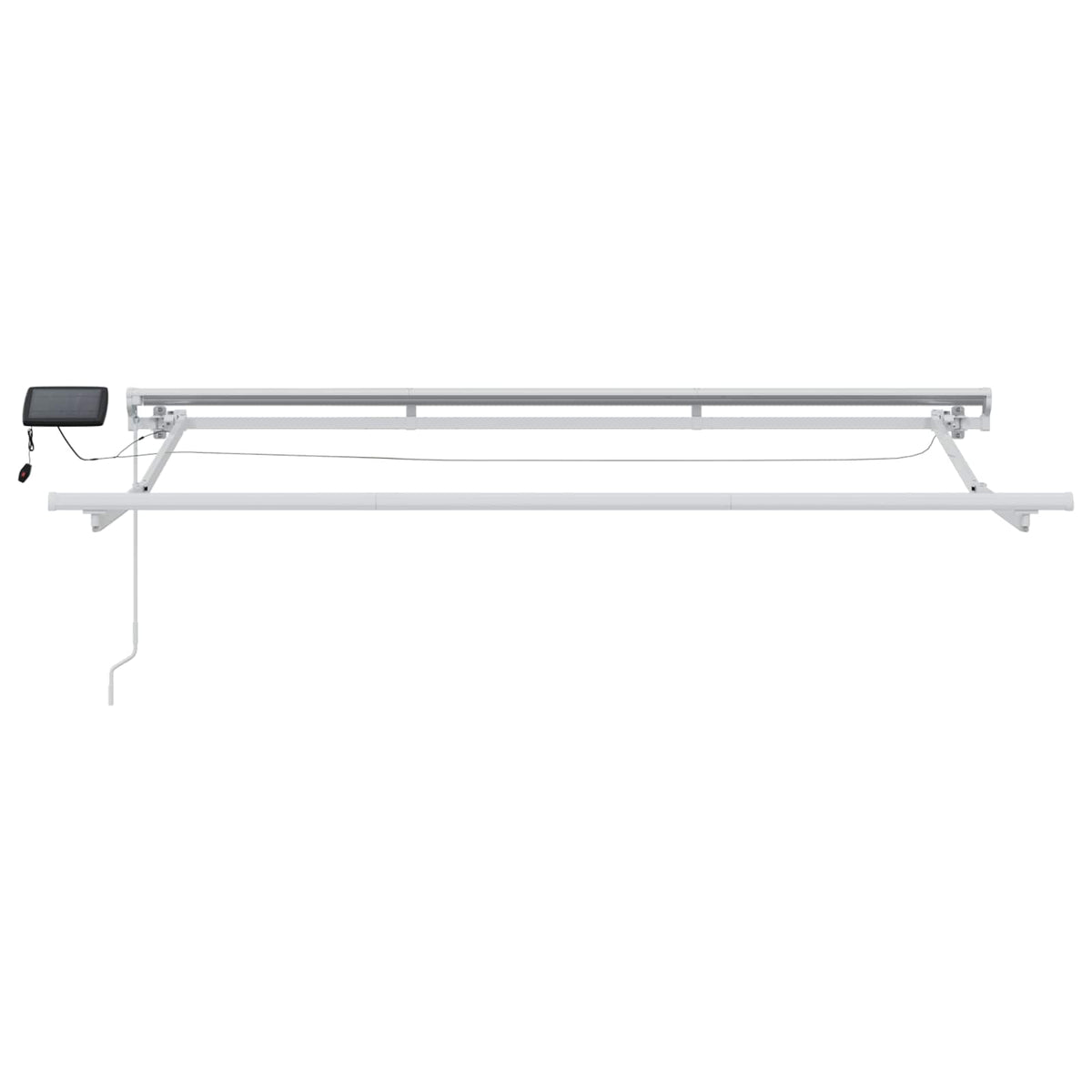 Manual Awning Frame with LEDs Burgundy and White 2.5 x 2 m