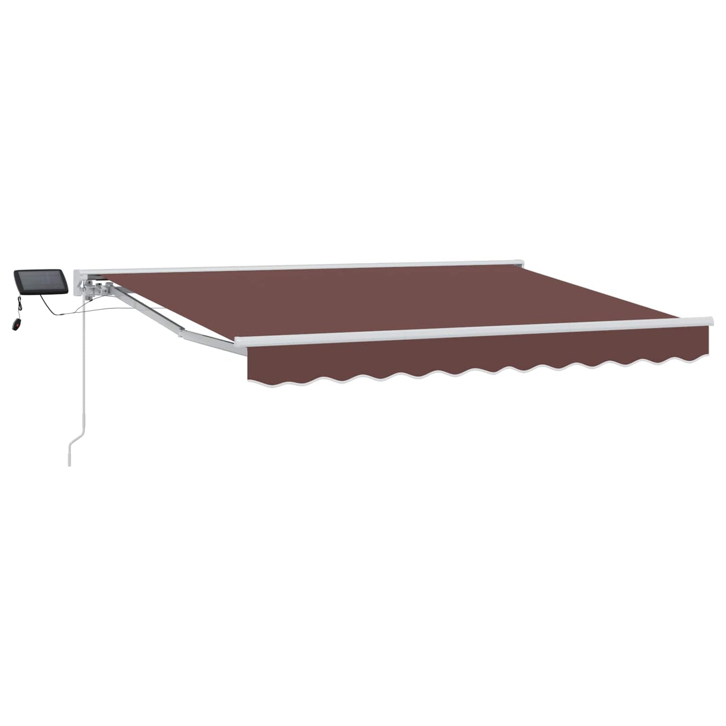 Manual Awning Frame with LEDs Brown and White 2.5 x 2 m