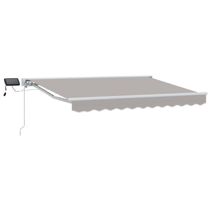 Manual Awning Frame with LEDs Light Grey and White 3 x 2 m
