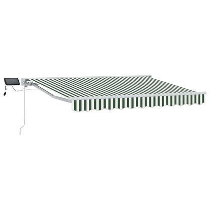 Manual Awning Frame with LEDs Green and White 3 x 2 m