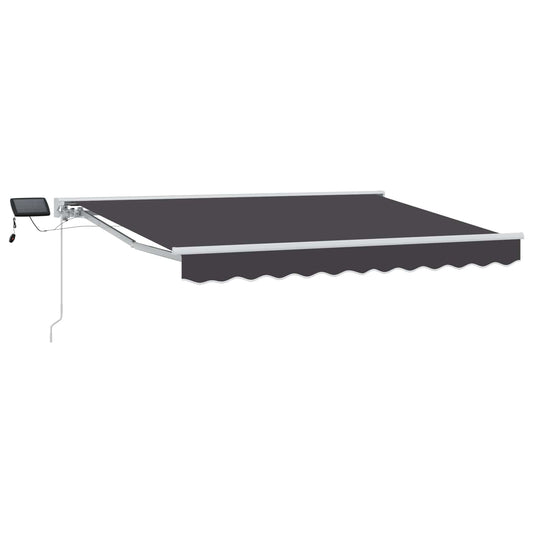 Manual Awning Frame with LEDs White and Anthracite 3.5 x 2 m