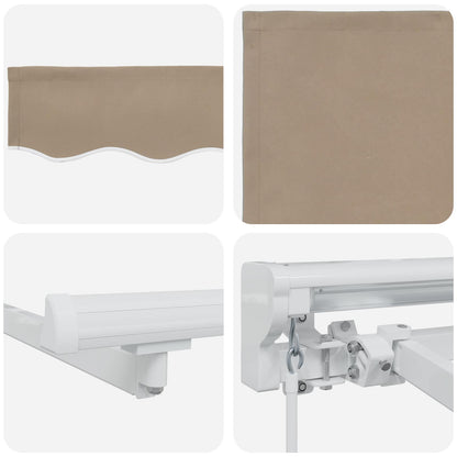 Manual Awning Frame with LEDs Beige and White 3.5 x 2 m