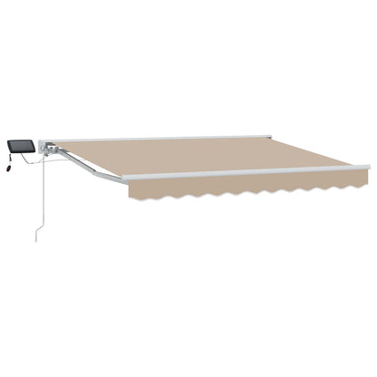 Manual Awning Frame with LEDs Beige and White 3.5 x 2 m
