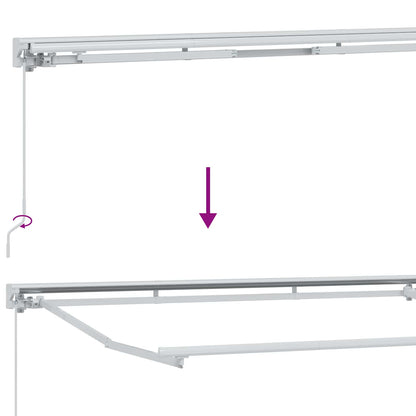 Manual Awning Frame with LEDs Beige and White 3.5 x 2 m