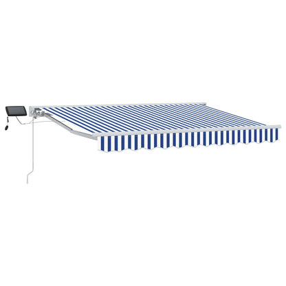 Manual Awning Frame with LEDs Blue and White 3 x 2.5 m