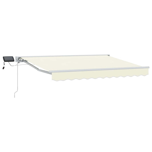 Manual Awning Frame with LEDs Cream and White 3 x 2.5 m