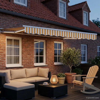 Yellow and White 3 x 2.5 m Polyester with PU coating