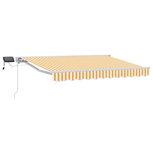 Manual Awning Frame with LEDs Yellow and White 3 x 2.5 m