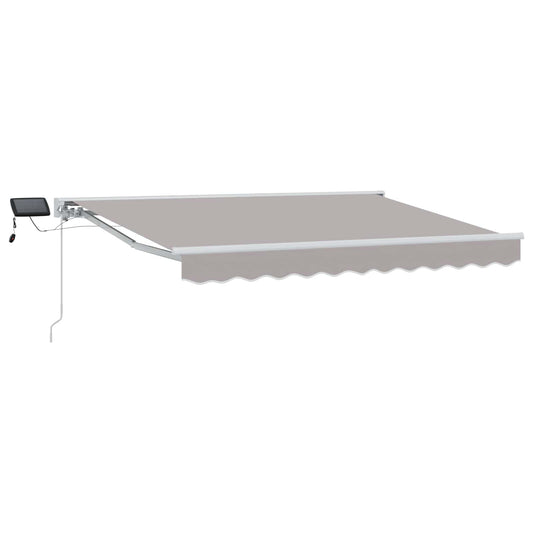 Manual Awning Frame with LEDs Light Grey and White 3 x 2.5 m