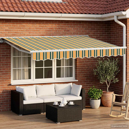 Manual Awning Frame with LEDs Green, Yellow and White 3 x 2.5 m