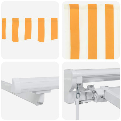 Manual Awning Frame with LEDs Yellow and White 3.5 x 2.5 m