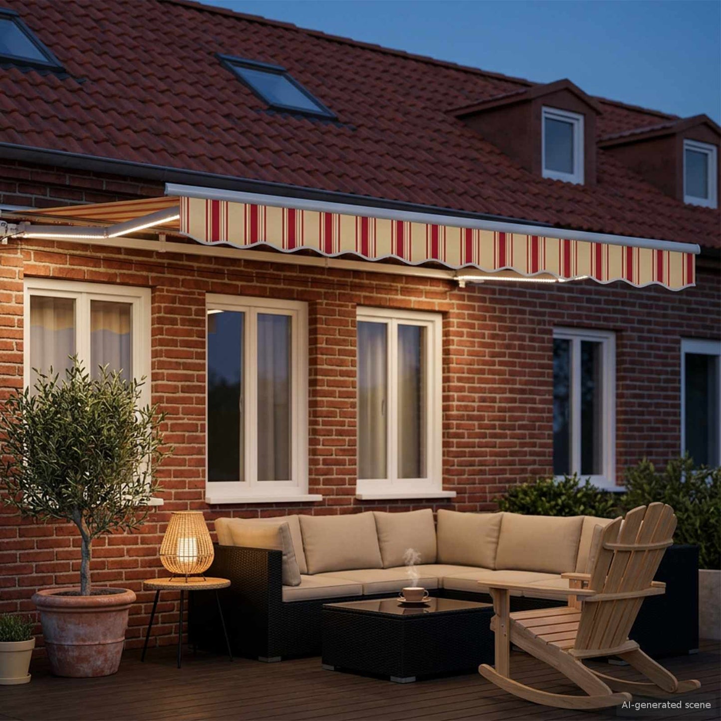 Manual Awning Frame with LEDs 3.5 x 2.5 m