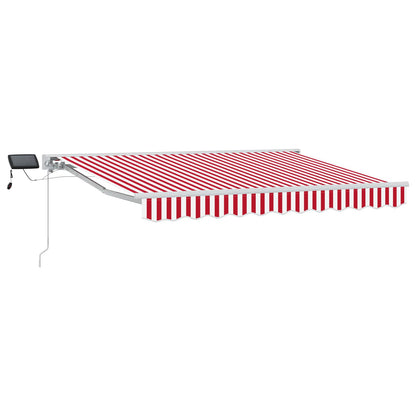 Manual Awning Frame with LEDs Red and White 3.5 x 2.5 m
