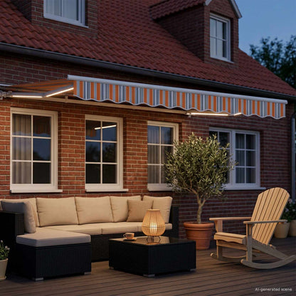 Manual Awning Frame with LEDs 3.5 x 2.5 m