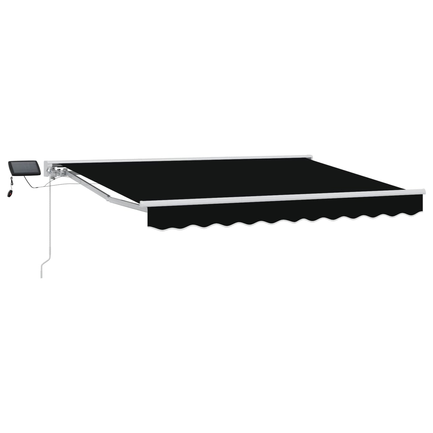 Manual Awning Frame with LEDs Black and White 3.5 x 2.5 m
