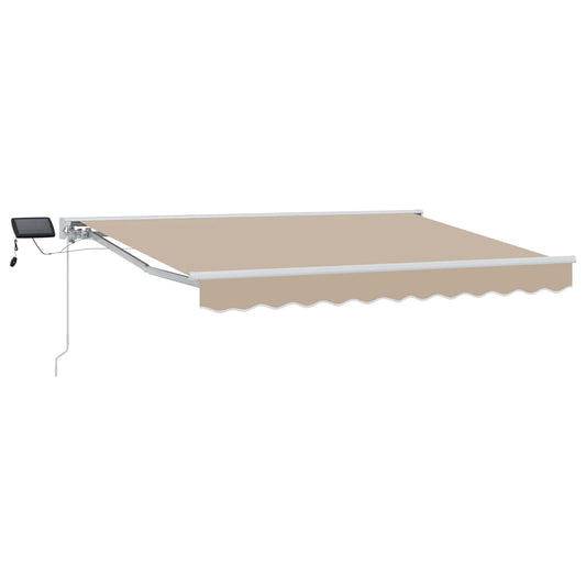 Manual Awning Frame with LEDs Beige and White 3.5 x 2.5 m
