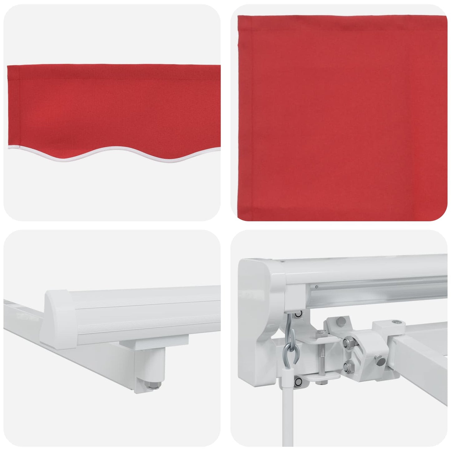 Manual Awning Frame with LEDs Red and White 3.5 x 2.5 m