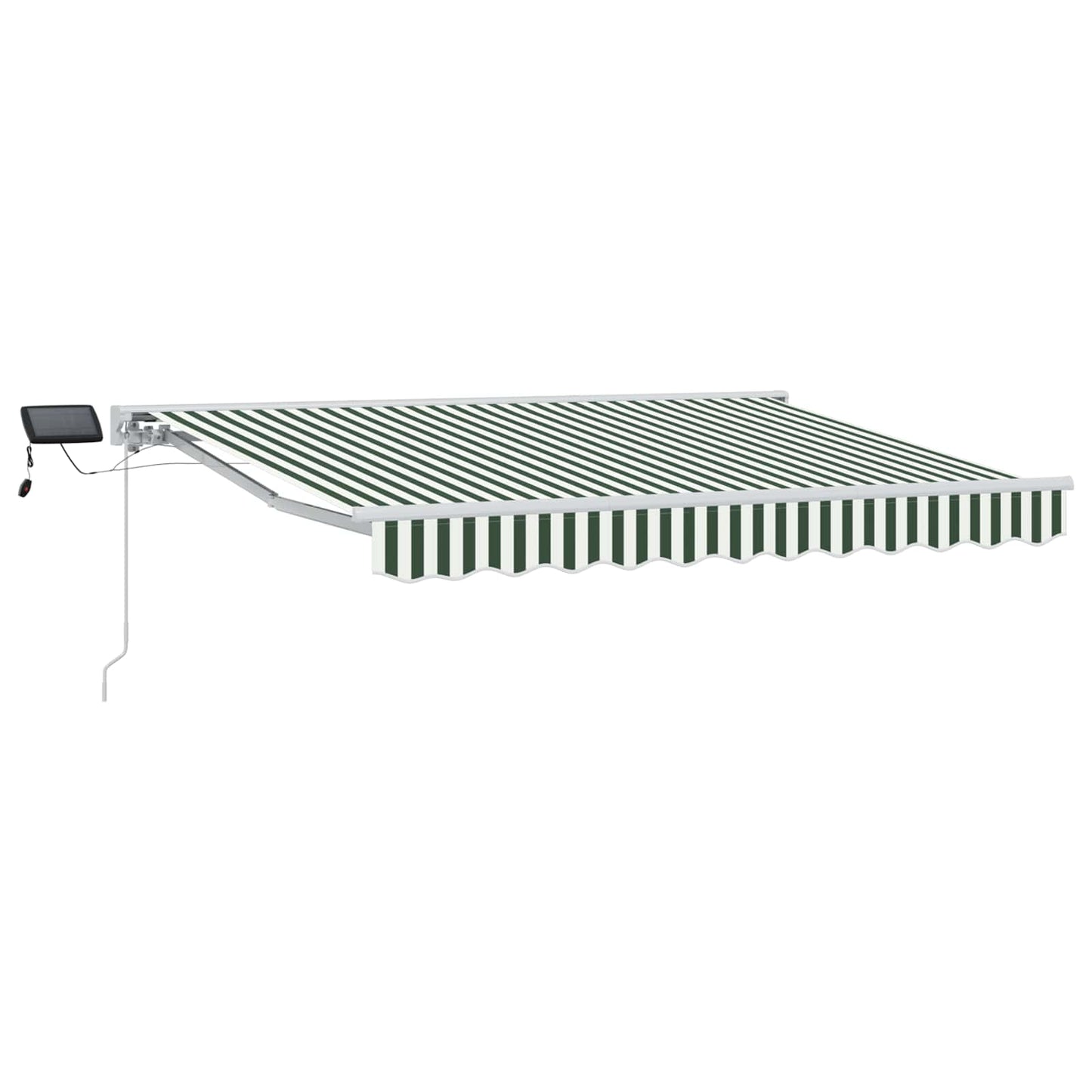 Manual Awning Frame with LEDs Green and White 3.5 x 2.5 m