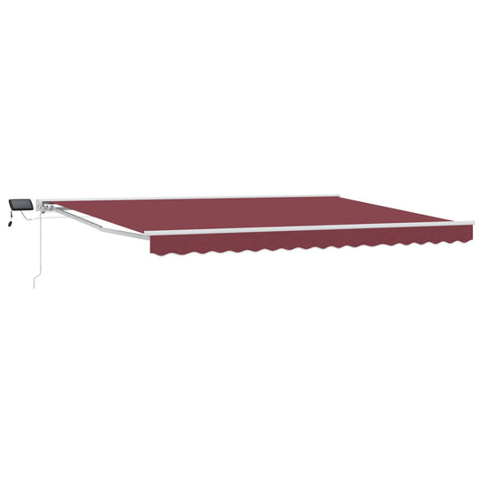 Manual Awning Frame with LEDs Burgundy and White 4 x 3 m