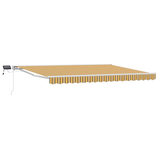 Manual Awning Frame with LEDs Yellow, Grey and White 4 x 3 m