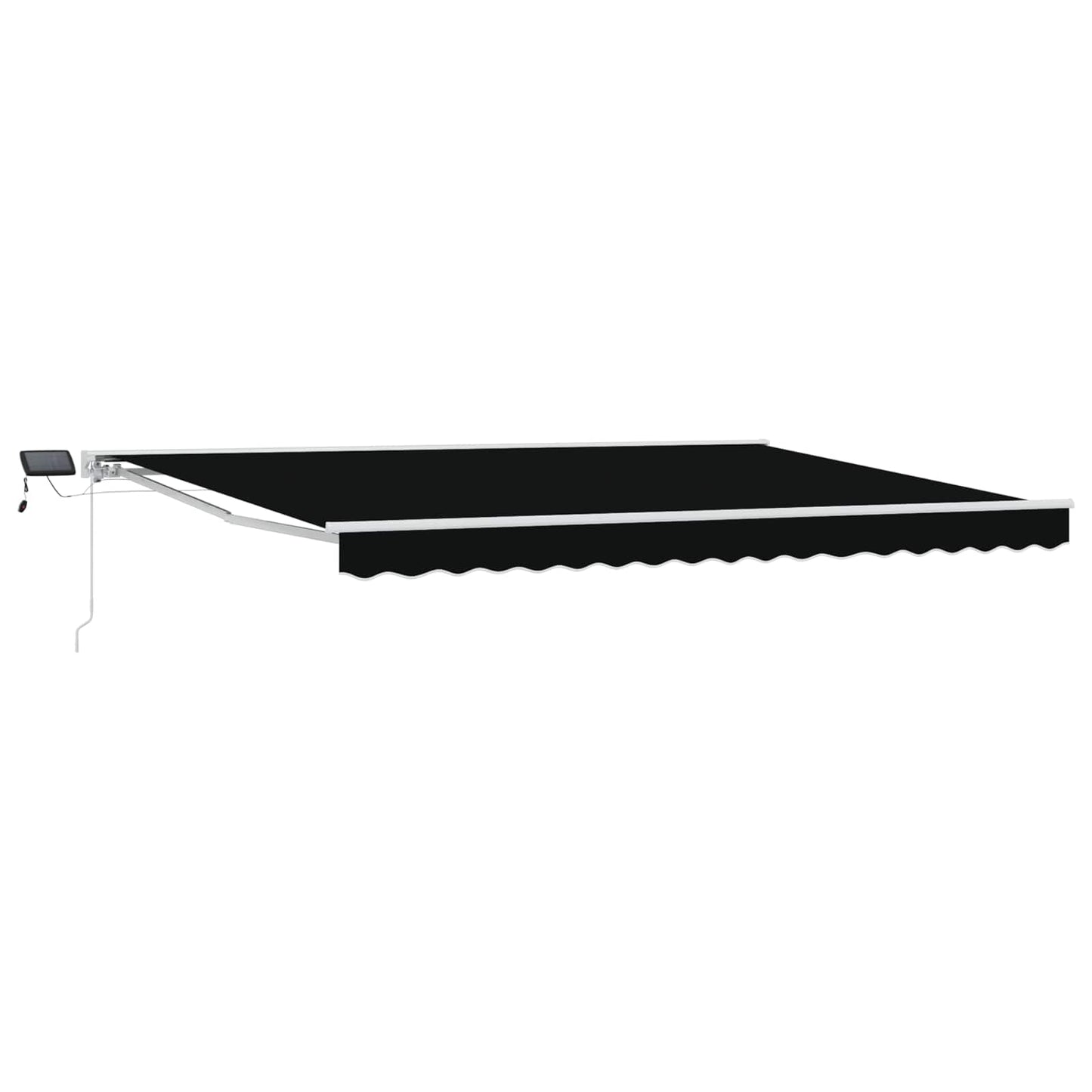 Manual Awning Frame with LEDs Black and White 4 x 3 m