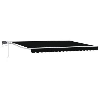 Manual Awning Frame with LEDs Black and White 4 x 3 m