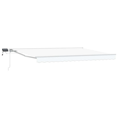 Manual Awning Frame with LEDs White 4 x 3 m