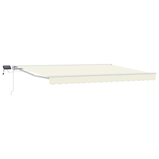 Manual Awning Frame with LEDs Cream and White 4.5 x 3 m
