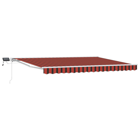 Manual Awning Frame with LEDs Orange, Black and White 4.5 x 3 m