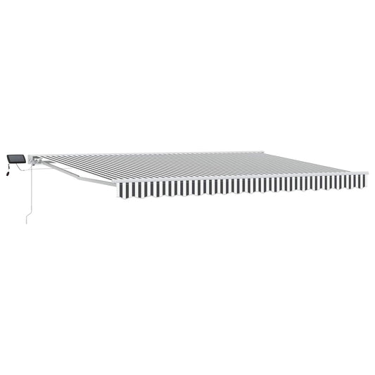 Manual Awning Frame with LEDs Anthracite and White 4.5 x 3 m