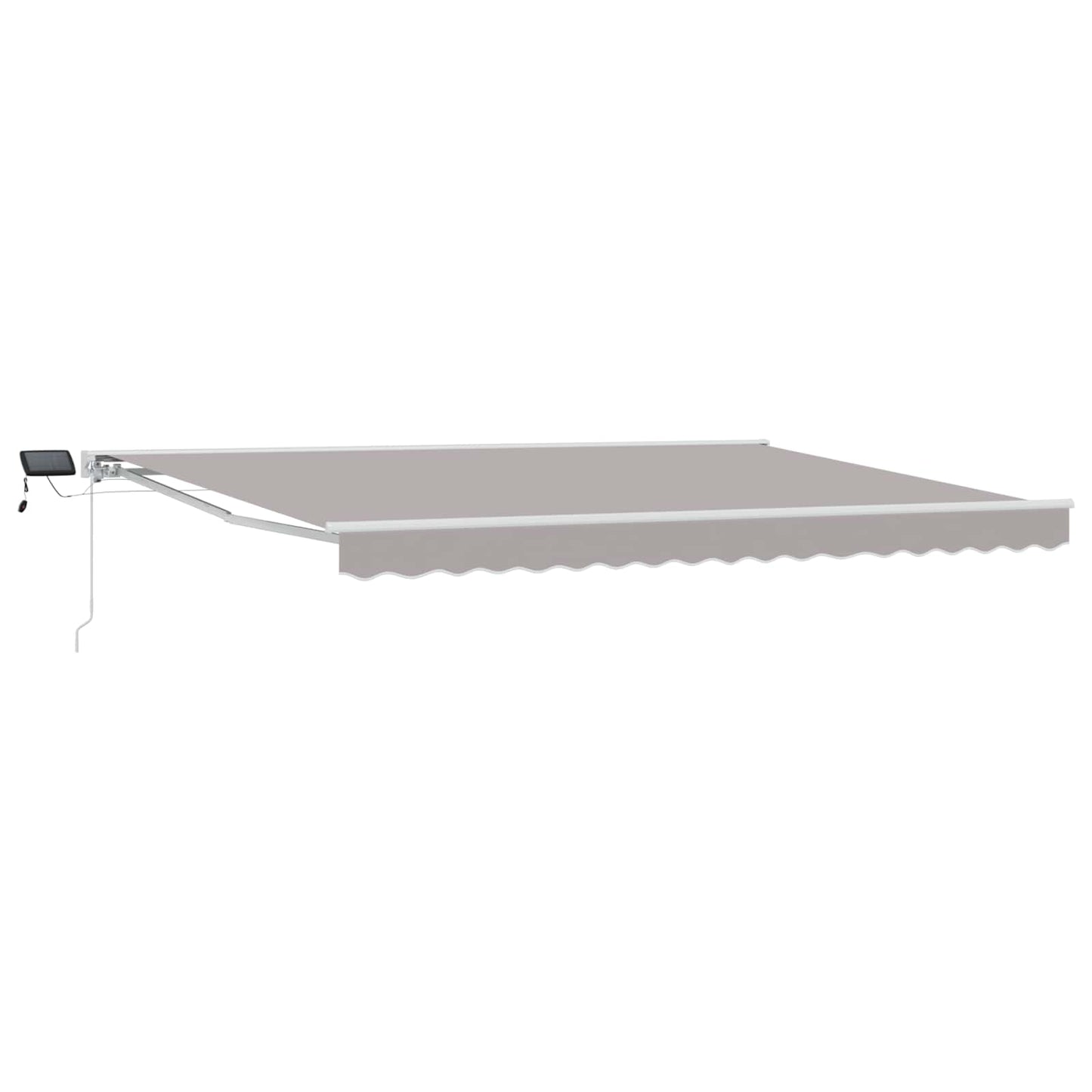 Manual Awning Frame with LEDs Light Grey and White 4.5 x 3 m