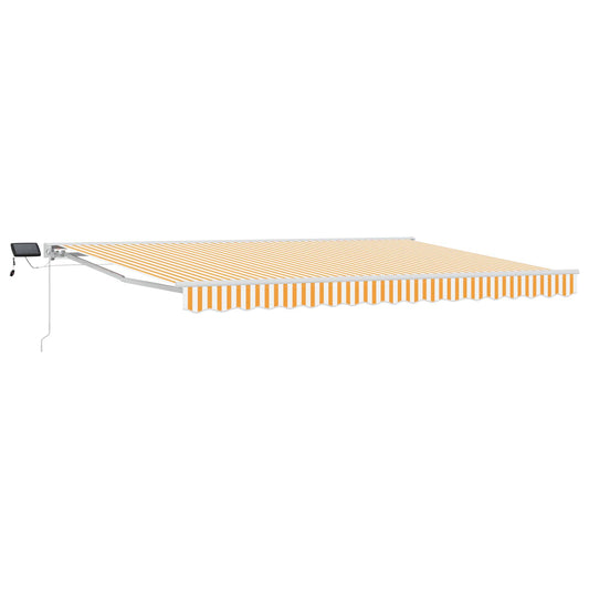 Manual Awning Frame with LEDs Yellow and White 4.5 x 3.5 m