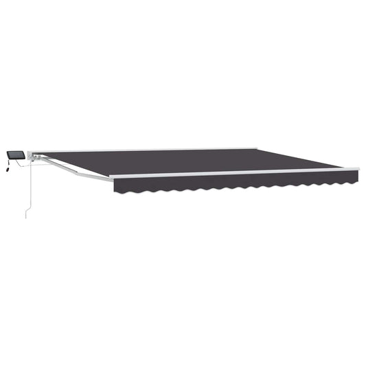 Manual Awning Frame with LEDs White and Anthracite 4.5 x 3.5 m
