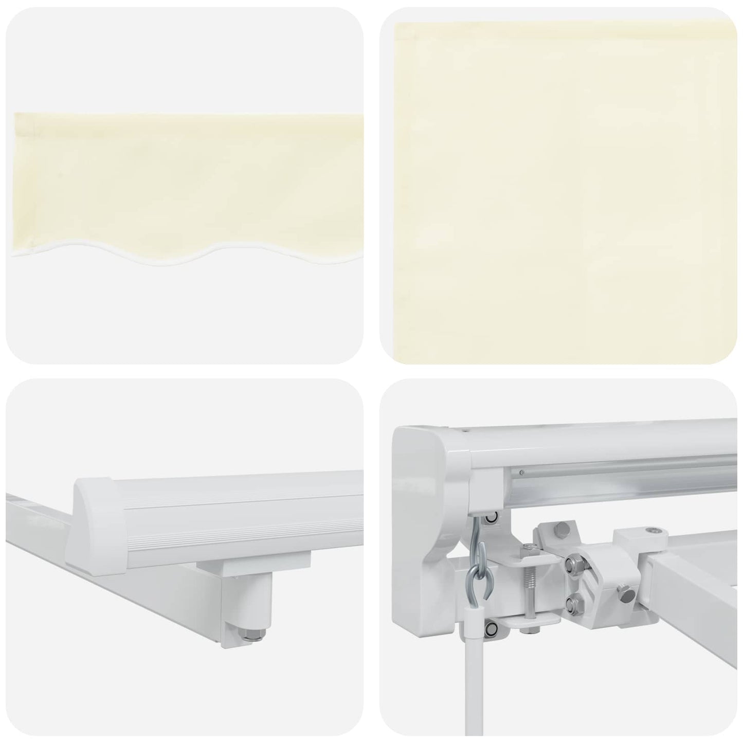 Cream and White 5 x 3 m Polyester with PU coating