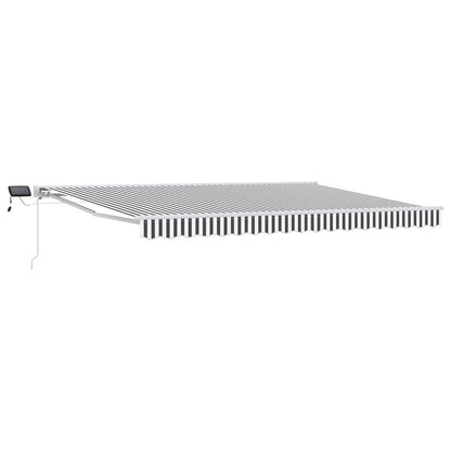 Manual Awning Frame with LEDs Anthracite and White 5 x 3.5 m