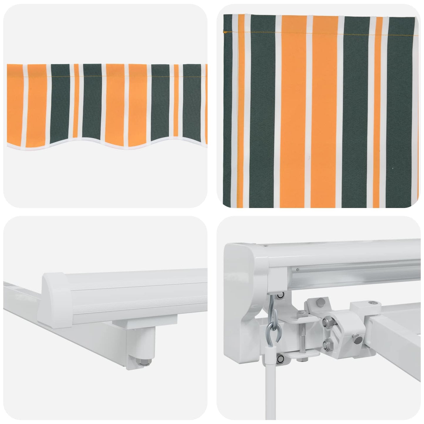Manual Awning Frame with LEDs Green, Yellow and White 5 x 3.5 m