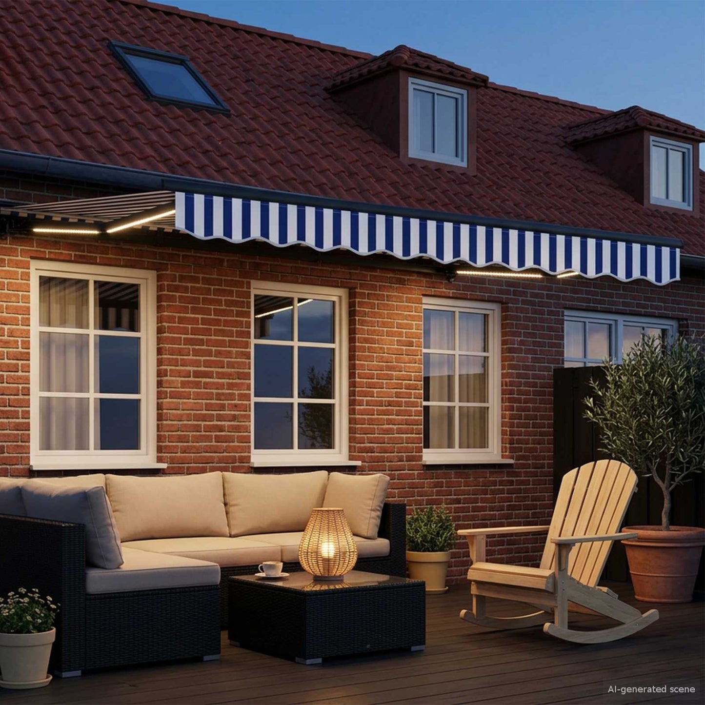 Blue, White and Anthracite 3 x 2 m Polyester with PU coating