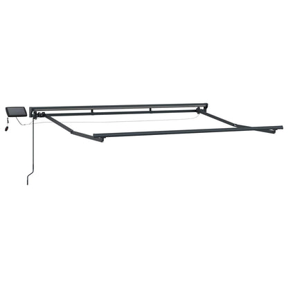 Manual Awning Frame with LEDs Beige and Anthracite 3.5 x 2 m